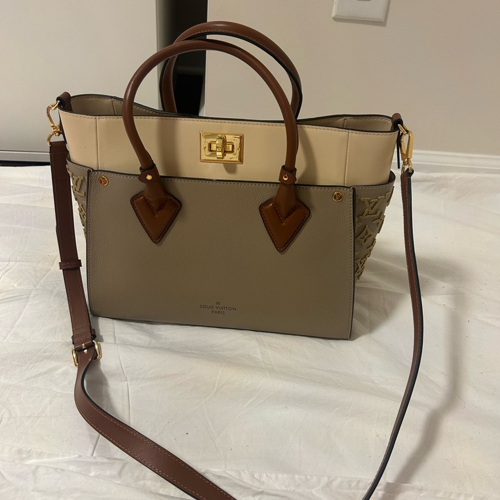 Louis Vuitton Cream and Brown Tote Bag